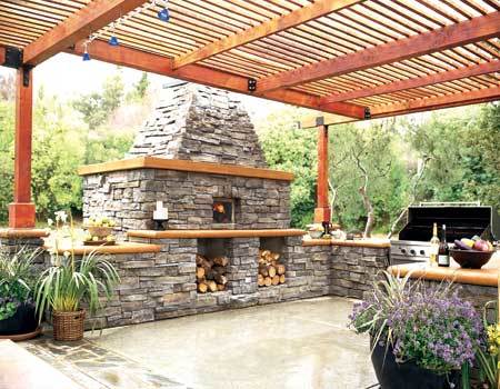 Built-in barbeques, heat lamps
